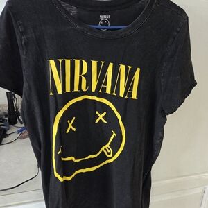 Torrid Black and Yellow Nirvana Tee